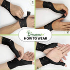 MountainAir Gel Thumb Braces (4 Pcs) – Waterproof and Unisex Wrist Brace With Thumb Support- Hand Brace for Arthritis Pain– Super Soft & Comfortable – Made With Latex Rubber (Black)