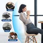 SweetSlubr Seat Cushion for Taibone Pain Relief, Office Chair Cushion, Memory Foam Large Chair Cushion with Non-Slip Cover for Soft Support at Office Chair, Car Seat, Airplane, Bleacher Black/Large
