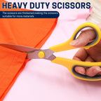 36 Packs 8" Multipurpose Scissors, Ultra Sharp Blade Shears, Comfort-Grip Handles, Sturdy Sharp Scissors for Office Home School Sewing Fabric Craft Supplies, Right/Left Handed