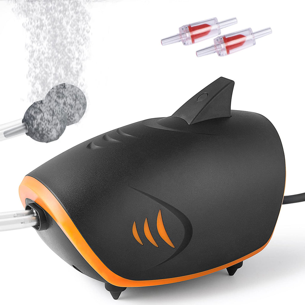 HITOP 110GPH Powerful Aquarium Air Pump: Quiet 2-outlets Aquarium Aerator, Adjustable Fish Tank Air Pump with Accessories, for 20-200 Gallon Tank