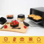 LNYZQUS 10oz Mini Cake Pans With Lids 40 Pack, Aluminum Foil Square Cupcake Liners Brownie Baking Cups,Disposable 4”x4” Large Cupcake Pan,Jumbo Muffin Tin Ramekins Holders-Black In Gold