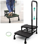 Gyykzz 2 Step Stool with Handle for Elderly, Heavy Duty Medical Step Stool with Adjustable Handrail and Non-Slid Platform for Adults, Seniors and Handicap, Bed Steps for High Beds Holds up to 400LBS