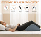 Knee Wedge Pillow 6.3'' for Post-Surgery Recovery - Leg Elevation Support for Sleep Position,Alleviating Lower Back & Hip Pain Enhancing Circulation in Ankles Legs Triangle Pillow with Removable Cover