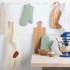 KITCHENAID Ribbed Soft Silicone Oven Mitt 2-Pack Set, 7.5"x13", Pistachio
