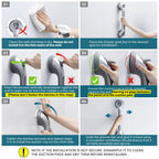 TAILI Shower Grab Bar 16 Inch Suction Cup Grab Bars, Removable Shower Handles for Elderly Suction Heavy Duty Bathtub Grip for Seniors, Strong Handrails No Drilling Waterproof, Silver