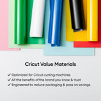 Cricut® Value Iron-On, Rainbow Sampler - 12 in x 12 in (20 ct)- HTV Heat Transfer Vinyl