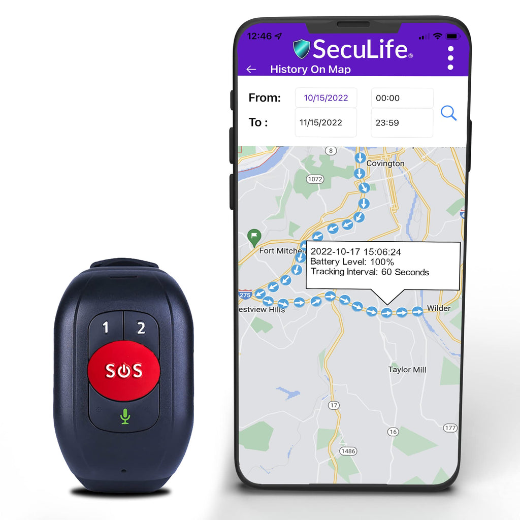 SecuLife SecuLife SOS Wristband Life Saving Alert System, Fall Alert Monitoring, SOS Emergency Call Button with Speakerphone, Elderly GPS Tracking, Seniors, Dementia, Alzheimer