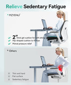 MZYENU Gel Seat Cushion, Cool Chair Cushion for Office Chairs, Driving Car Cushion Breathable, Wheelchair Cushions for Pressure Relief, Back Pain for Seat Cushions, Chair Pad with No-Slip Cover
