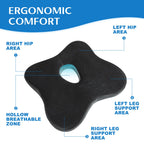 RKADIR Ergonomic Memory Foam Seat Cushion for Office Chair & Car Seat,Relieves Sciatica,Sedentary Not Numb Coccyx Support Pillow,Pressure Relief Cushion for Back Pain & Tailbone Pain (Black Gray)