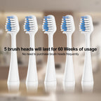 Replacements Toothbrush Heads for Waterpik Complete Care 5.0/9.0 (WP-861/CC-01), STRB-5WW, Pack of 5, White