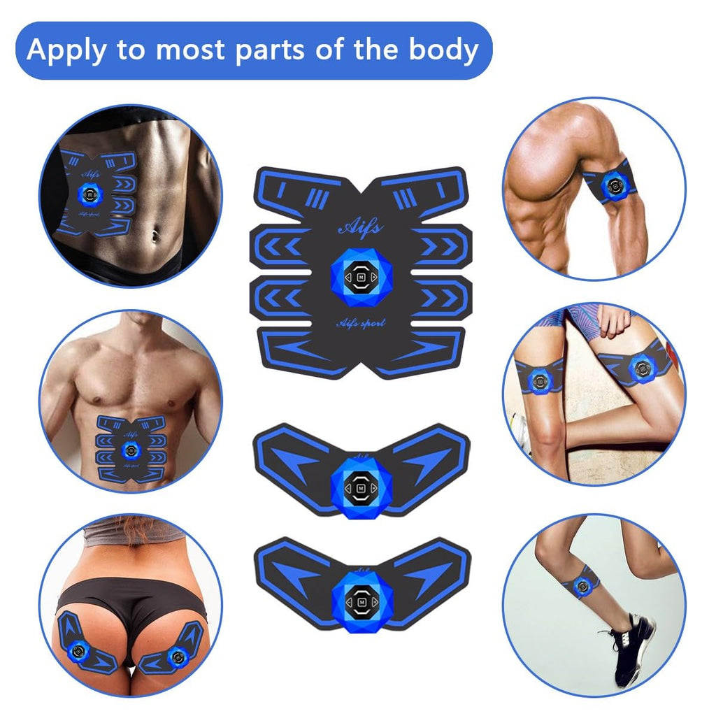 Abs Stimulator Ab Stimulator Rechargeable Ultimate Abs Stimulator for Men Women Abdominal Work Out Abs Power Fitness Abs Muscle Training Workout Equipment Portable Black