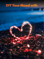 Twinkle Star 4 Pack Outdoor Solar String Lights, Each 39.4 FT 120 LED Solar Powered Valentines Day Decorative Fairy Lights with 8 Modes, Waterproof Silver Wire Light for Christmas Wedding Party, Red