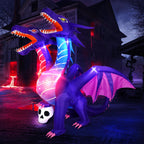 Max Fun Halloween Inflatables Decorations with LED Build-in Halloween Yard Decoration Blow Up Inflatables for Outdoor Indoor Garden Lawn (8FT-Halloween Inflatables Dragon)