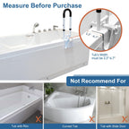 HEPO Adjustable Bathtub Grab Bars for Seniors, Bath Safety Grab Bar with Anti-Slip Cover for Elderly, Height and Width Adjustable