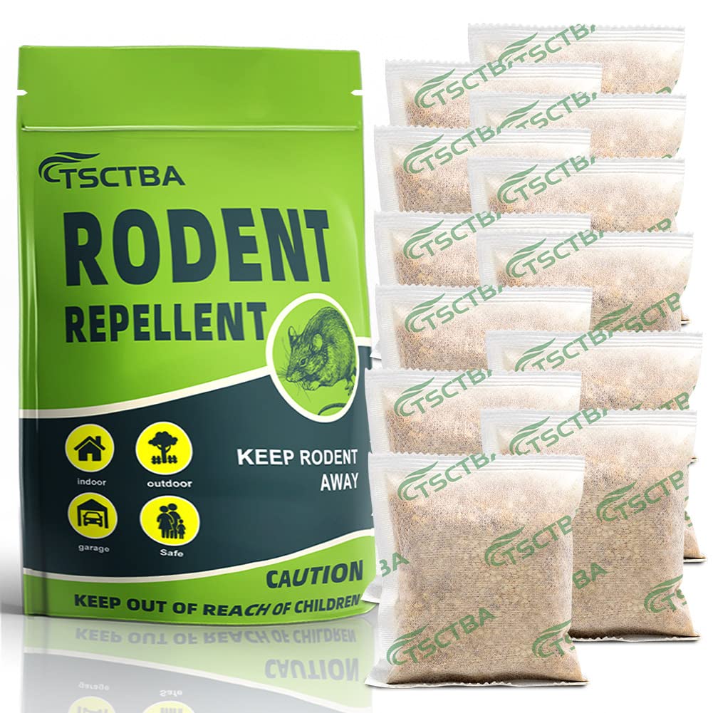 TSCTBA Rodent Repellent Indoor, Mouse repellents, Rodent Repellent Outdoor, Peppermint to Repel Mice and Rats,Rats Repellent for House,Mice Repellent,Mice Deterrent - 12P