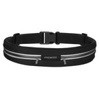 Sports Running Belt,Outdoor Dual Pouch Sweatproof Reflective Slim Waist Pack,Fitness Workout Belt Fanny Pack Compatible with iPhone 11/11 Pro Max/X/Xr/Xs Max/8/7, Galaxy Note 10/10 Plus, S20/S10