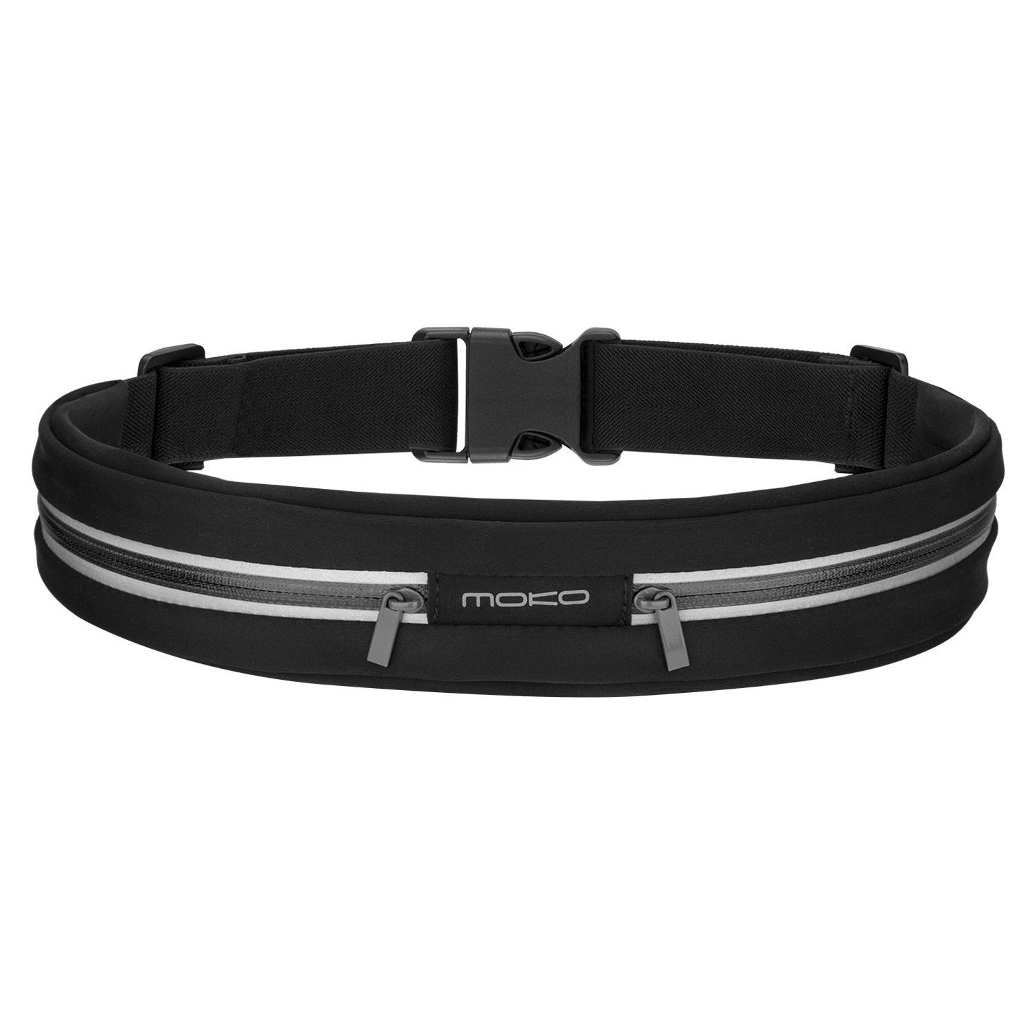 Sports Running Belt,Outdoor Dual Pouch Sweatproof Reflective Slim Waist Pack,Fitness Workout Belt Fanny Pack Compatible with iPhone 11/11 Pro Max/X/Xr/Xs Max/8/7, Galaxy Note 10/10 Plus, S20/S10