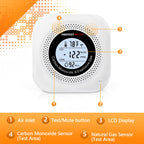 Carbon Monoxide Detectors, 4 in 1 Protectmeter Natural, Propane, Methane Portable Traval Gas Leak Detector, Carbon Monoxide Detectors Plug in, Temperature & Humidity Detectors, Digital LCD