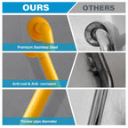 2 Pack 12 Inch Grab Bars for Bathtubs and Showers, Safety Shower Grab Bar, Shower Handle, Handicap Grab Bars, Anti Slip Shower Handles for Elderly, Noctilucent, Yellow