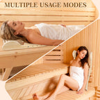 Sauna Backrest Infrared Sauna Backrest Accessories with Adjustable Pillow Wooden Slip-Resistant Non-Toxic Comfortable S-Shape Design Sauna Chair for Any Barrel or Infrared Sauna