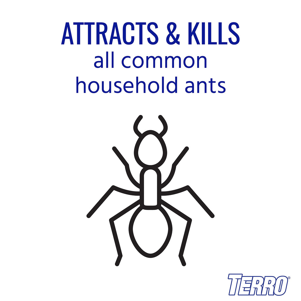 TERRO T1813B Outdoor Ready-to-Use Liquid Ant Bait Stake Killer Trap - Kills Common Household Ants 12 Stakes
