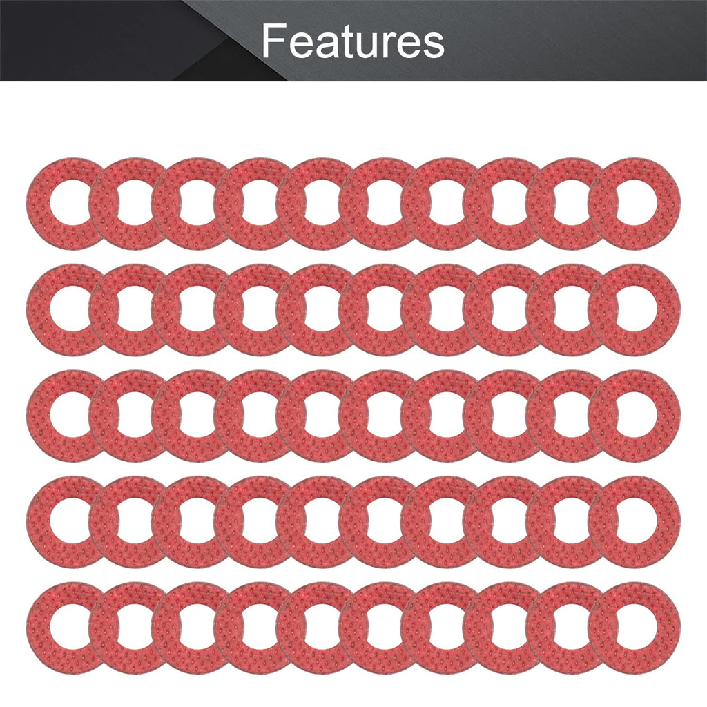 MroMax 2000PCS Insulating Washer M4 Red Vulcanized Fiber Washer 0.39" x 0.16" x 0.04" Insulation Gasket for Motherboard