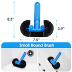 TidyMister 4-in-1 Spa Cleaning Set - Hot Tub Small Pools Maintenance Accessories Kit with Skimmer Net Round Brush Scrubber and 2ft Pole