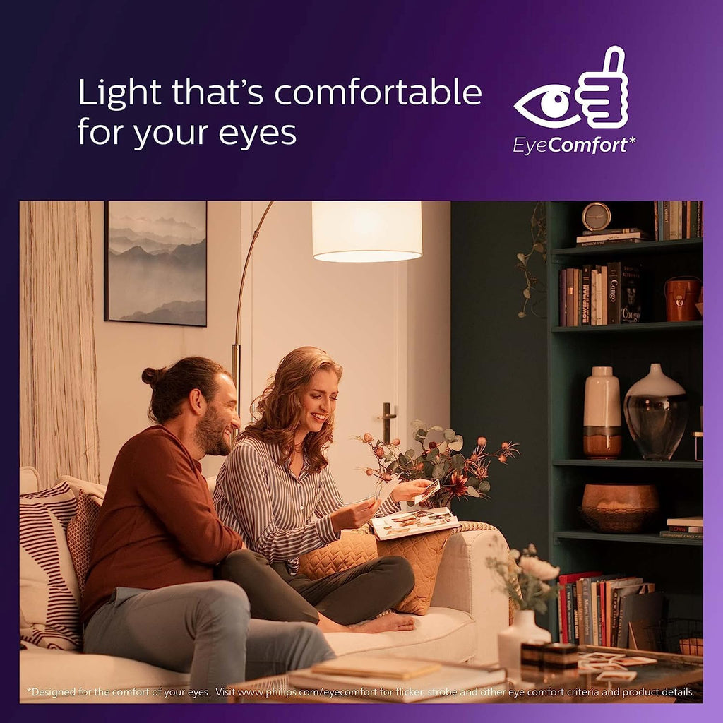 Philips LED Flicker-Free Frosted Dimmable A19 Light Bulb - EyeComfort Technology - 800 Lumen - Soft White (2700K) - 8W=60W - E26 Base - Title 20 Certified - Ultra Definition - Indoor - 4-Pack
