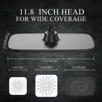 Veken 11.8 Inch High Pressure Rain Shower Head Combo with Extension Arm- Wide Showerhead with 5 Handheld Water Spray - Adjustable Dual Showerhead with Anti-Clog Nozzles - Matte Black
