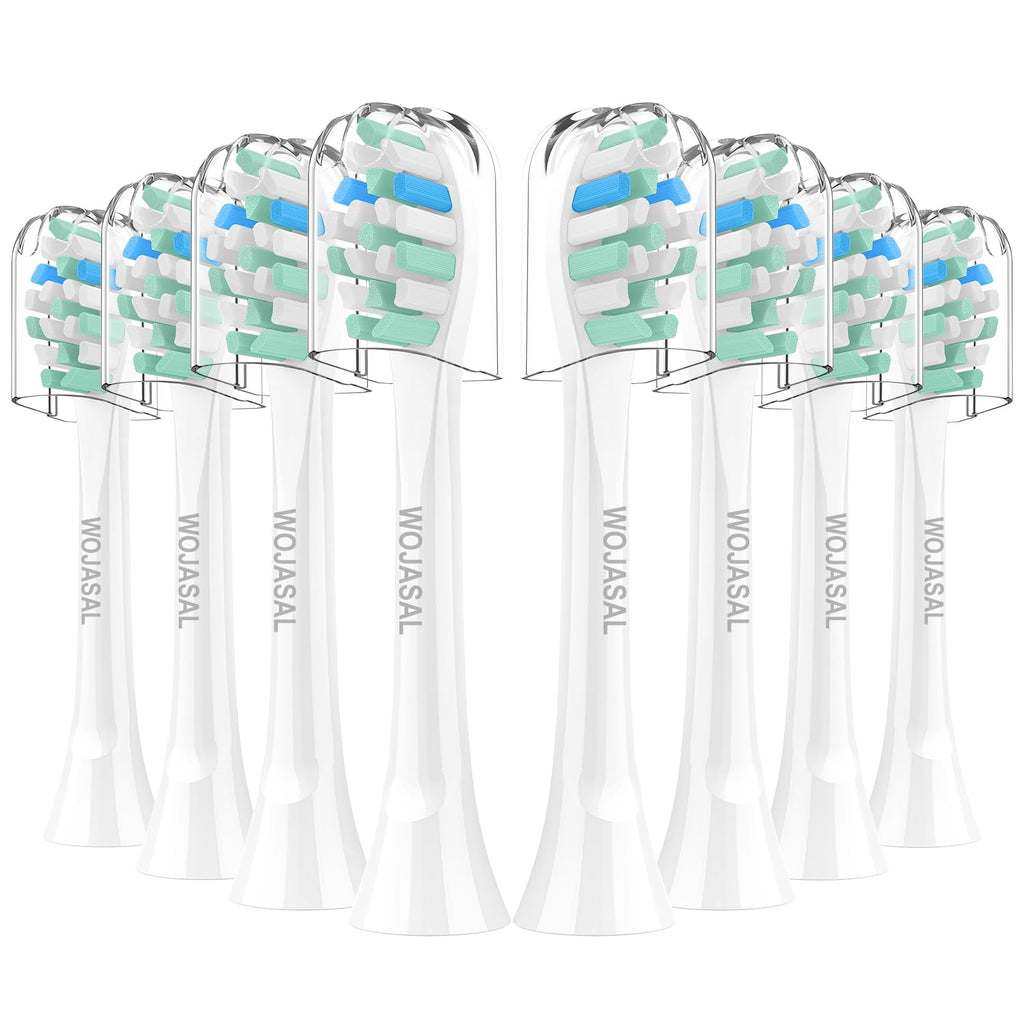 Replacement Brush Heads Compatible with Philips SoniCare Electric Toothbrushes Handle, Toothbrush Heads of Effective Cleaning, for Snap-on System, 8 Pack, White