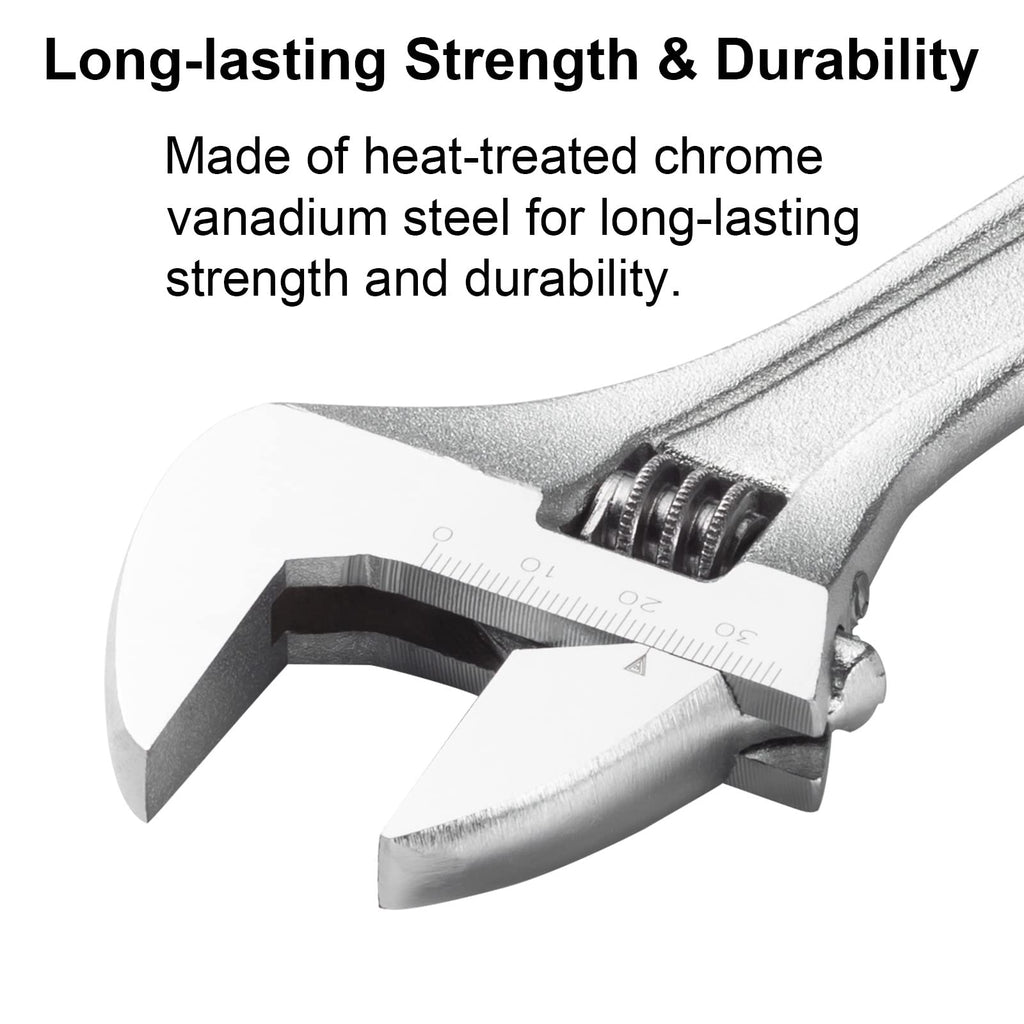 Jetech 8 Inch Adjustable Wrench - Professional Shifter Spanner with Wide Caliber Opening