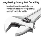 Jetech 8 Inch Adjustable Wrench - Professional Shifter Spanner with Wide Caliber Opening