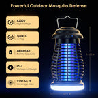 Cordless Bug Zapper Outdoor, 4200V Electric Mosquito Zapper, Fly Trap, Rechargeable Portable Fly Zapper, Waterproof Mosquito Trap Insect Killer Indoor Outdoor for Camping, Garden, Backyard, Home