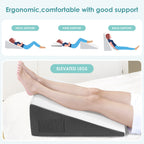 Cozymaker 10" Bed Wedge Pillow for Sleeping After Surgery, Back Support, Leg Elevation, Gerd Acid Reflux, Neck Pain, Snoring, Cooling Memory Foam Triangle Incline Wedge