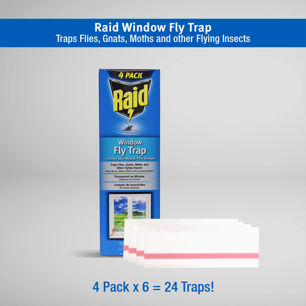 Raid Window Fly Trap, 4 Count (Pack of 6)