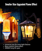 LeiNetfor Led Flame Effect Light Bulb, 4 Modes Flickering Light Bulbs Halloween Decorations,E27 Base Outdoor Led Fire Light Bulbs with Gravity Sensor for Christmas,4W Flame Light Bulbs (Yellow-4Pack)