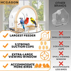 HCGADON Large Window Bird Feeders with 5 Strong Suction Cups - Wild Bird Feeders for Viewing - Outdoor Birdhouse with Unique Greek Theater Style Design - Perfect for Elderly Viewing