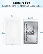 2 Pack Vertical 2-Card Badge Holder with Thumb Slot Hard Transparent PC Case Protector for Office School IDs Credit Cards Driver’s Licenses and Passes
