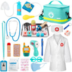 Sundaymot Doctor Kit for Kids, 34 Pcs Pretend Playset for Toddlers, Doctor kit for Toddlers 3-5, with Medical Bag, Stethoscope and Other Accessories, for Boys and Girls Fun Role Playing Game