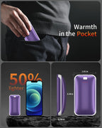 Hand Warmers Rechargeable, 2 Pack 4000mAh Electric Handwarmer, Portable Pocket Heater Handwarmers, Gifts for Men, Women, Christmas, Outdoor, Indoor, Golf, Camping, Hunting Accessories