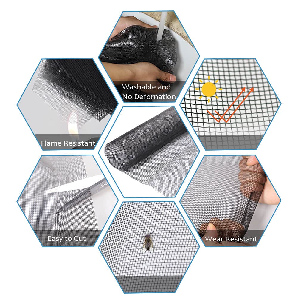 Windows Screen and Screen Door Replacement, 48"x118" Durable Fiberglass Screen Mesh - Screen & Sliding Screen Door Repair for Patio & Window