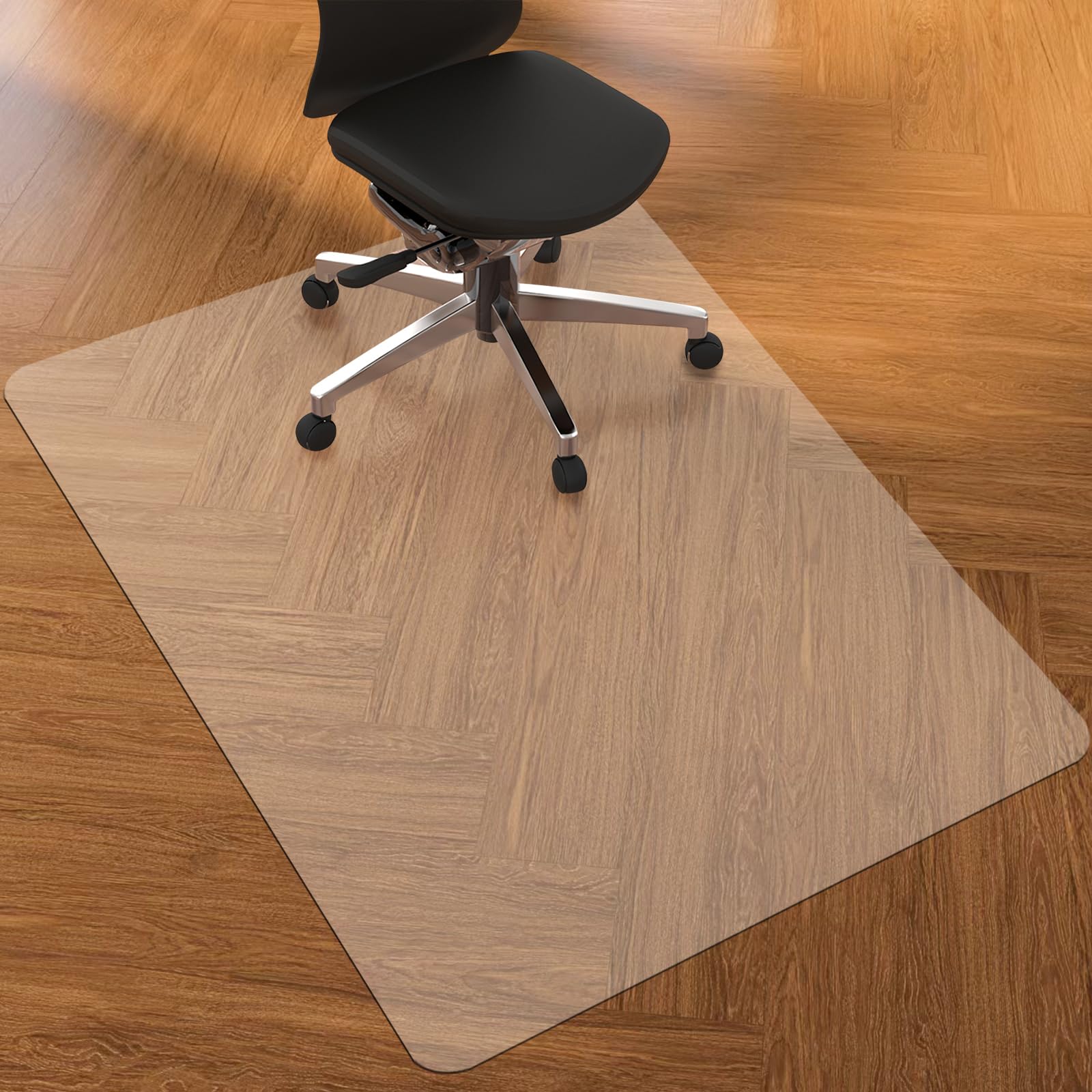 Clear PVC Office Chair Mat - Stronger & Durable Desk Chair Mat for Hardwood Floor, Non-Slip Floor Protector for Office Chair Casters, Hardfloor Mat for Desk (Clear for Hardwood, 36X47IN Rectangle)