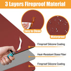 Amerbro Heat Resistant Mats for Countertop - Fireproof 16x24in Heat Resistant Mats for Air Fryer - Kitchen Countertop Protector for Air Fryer, Coffee Maker, Stand Mixer, Toaster, Oven 2PCS - Red