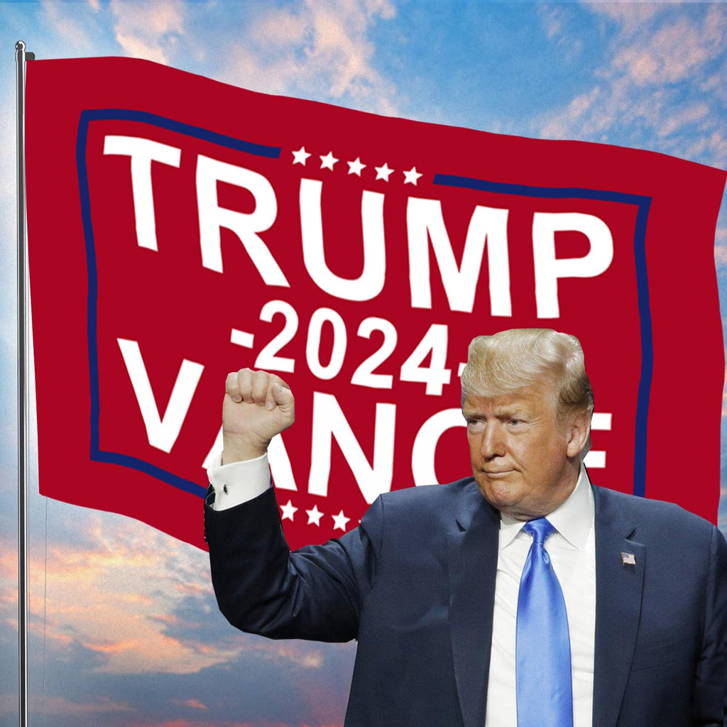 Trump Vance 2024 Flags 3x5 Outdoor Made in USA-Double Sided 3 Ply Heavy Duty Red Trump Vance 2024 Flags Banner for Outside with 2 Brass Grommets UV protection Fade Resistant for Indoor Outdoor