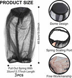 Mosquito Head Mesh Nets Gnat Face Netting for No See Ums Insects Bugs Gnats Biting Midges from Any Outdoor Activities, Works Over Most Hats Comes(Total 3pcs, Black, Gray, Military)