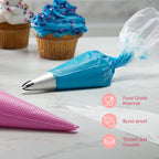 Prestee 400 Anti Burst Disposable Piping Bags, 12" - Pastry Bags, Icing Piping Bags, Tipless Piping Bags, Frosting Bags, Piping Bag, Cake Decorating Bags, Christmas Holiday Cake and Cookie Decoration