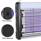 PALONE Electric Bug Zapper 3200V Mosquito Zapper Killer Indoor Insect Killer with Hanging Chain Mosquito Trap with Removable Collection Tray USB Electric Bug Zapper Outdoor for Home Office Warehouse