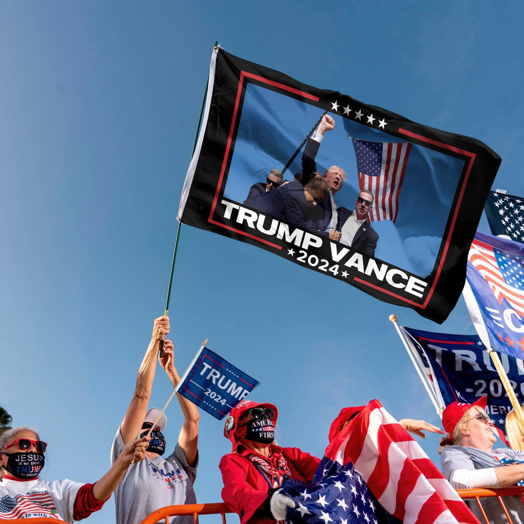 Trump Vance 2024 Flag Trump 2024 Flags 3x5 FT Polyester Banner with Brass Grommets for Indoor Outdoor Decorations (black7)