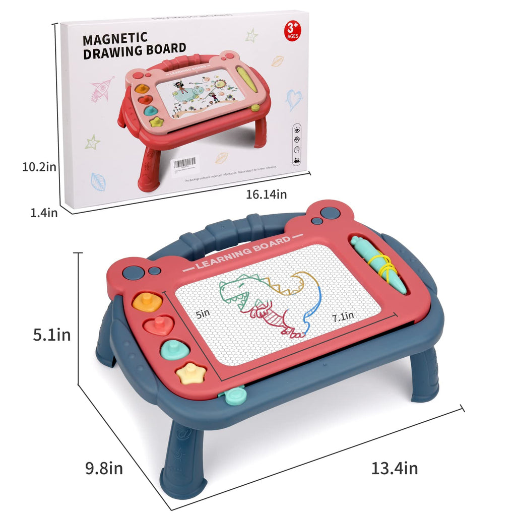 HCFJEH Magnetic Drawing Board for Toddlers 1-3, Color Erasable Doodle Writing Pad, Learning Painting Sketch Pad, Best Birthday Easter Christmas Halloween Kids Toy Gifts for Boys and Girls(Blue)
