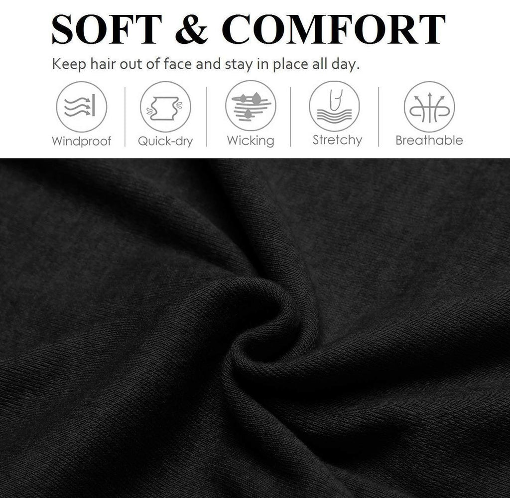 Headbands for Women 16 Pack Elastic Hair Bands for Women' Hair Non Slip Soft Cloth Fabric Sweat Headbands Yoga Running Sport Hair Accessories, Black White Women Thick Headbands